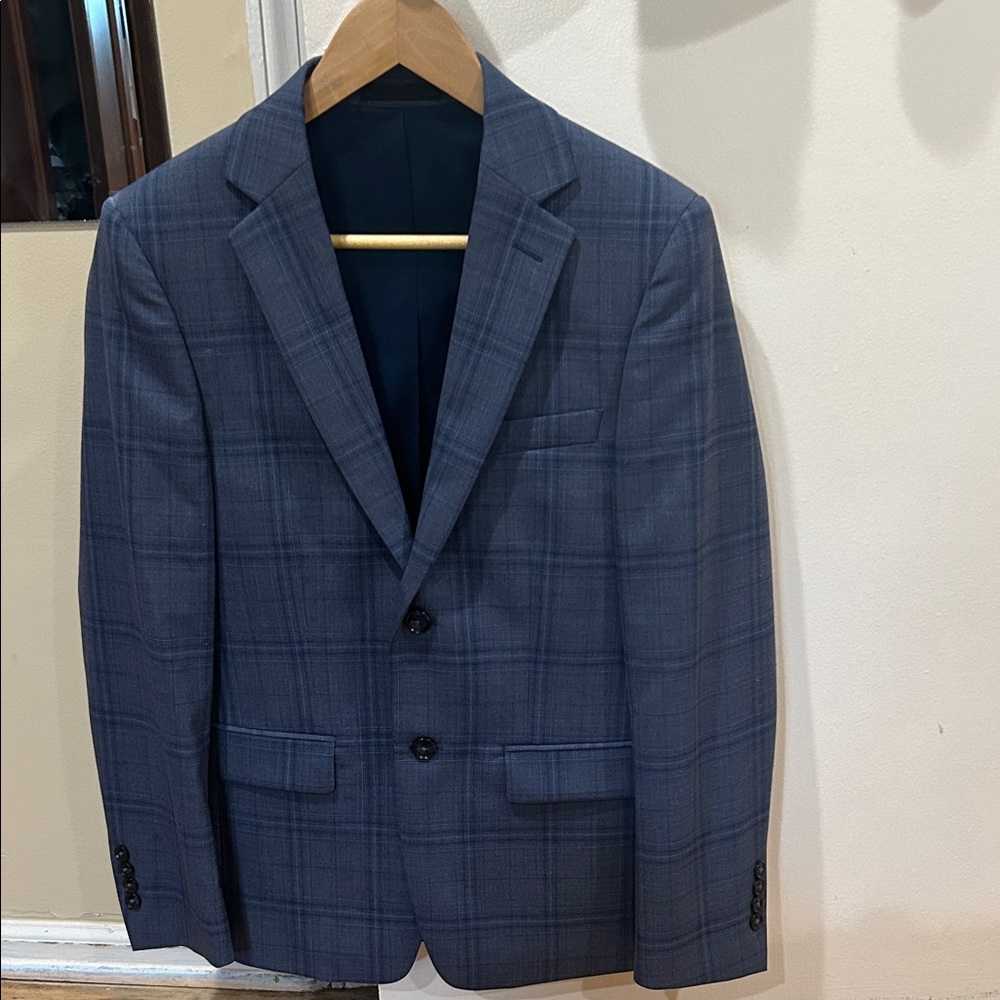Calvin Klein Navy Plaid Blazer